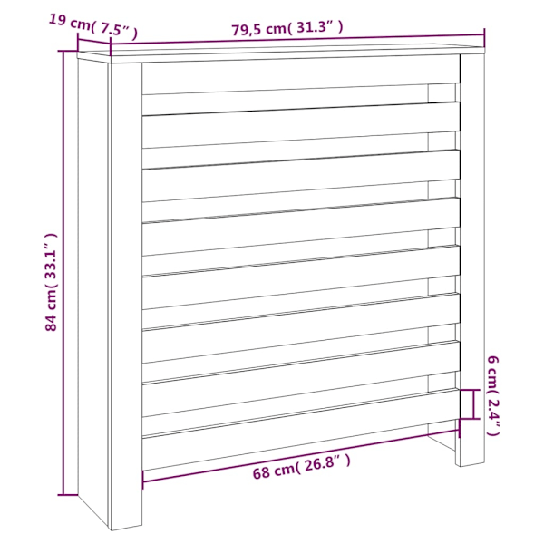 vidaXL Elementskydd Vit 79,5x19x84 cm massiv furu Vit