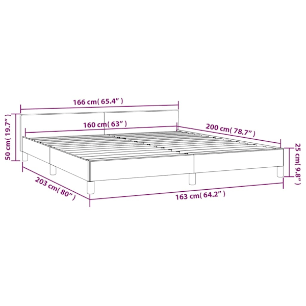 vidaXL Sängram med huvudgavel vit 160x200 cm konstläder Vit