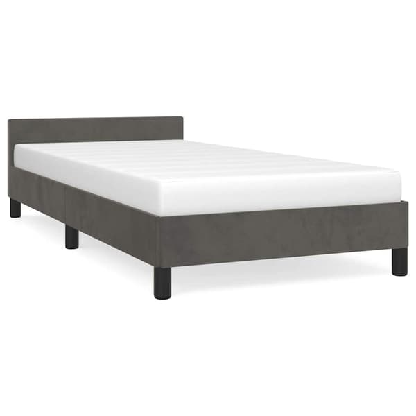 vidaXL Sängram utan madrass mörkgrå 90x190 cm sammet Grå