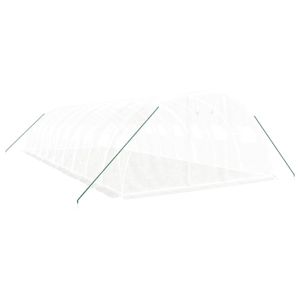 vidaXL Växthus med stålram vit 40 m² 10x4x2 m Vit