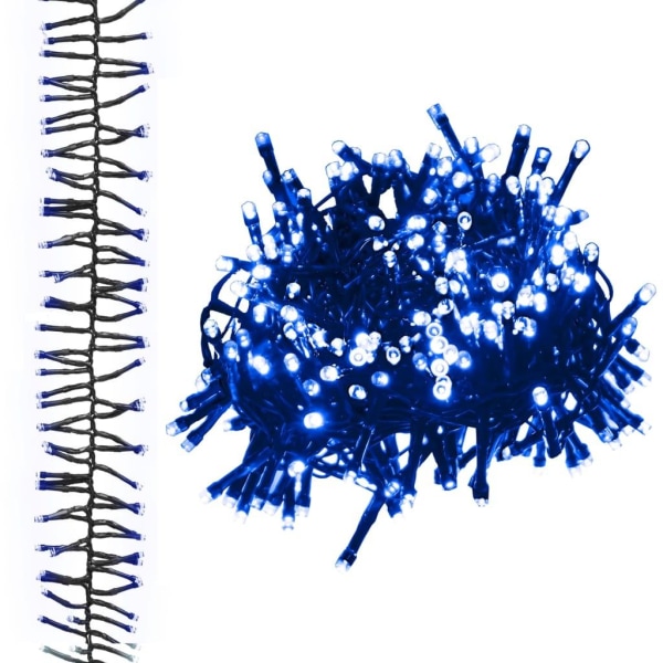 vidaXL Ljusslinga med 2000 LED cluster blå 40 m PVC Blå och mörkgrön
