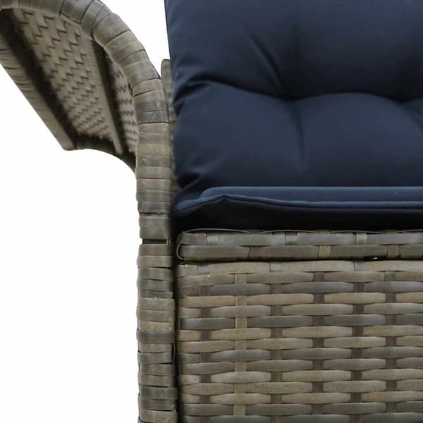 vidaXL Trädgårdsoffa med kudde 141 x 62 x 69 cm konstrotting Grå