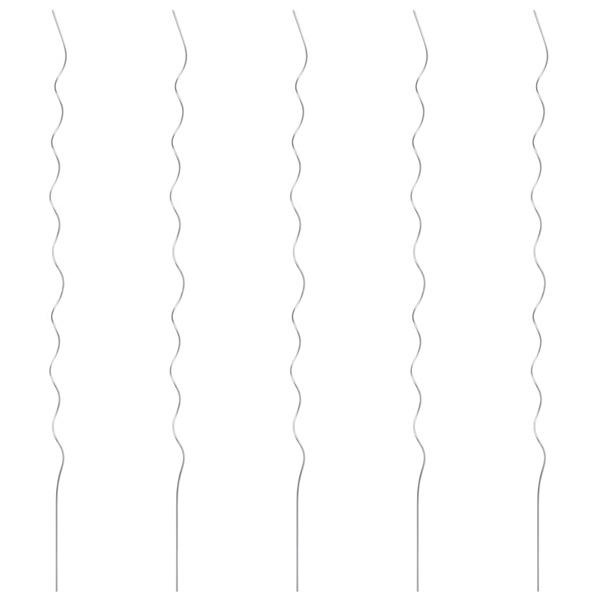 vidaXL Spiralformade växtstöd 5 st 170 cm galvaniserat stål Silver