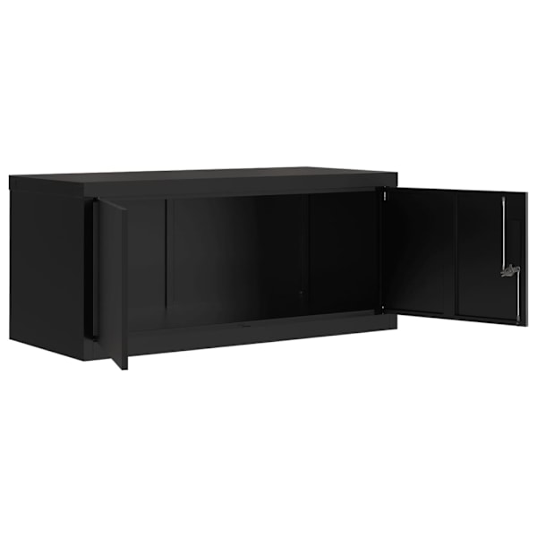 vidaXL Dokumentskåp svart 90x40x130 cm stål Svart