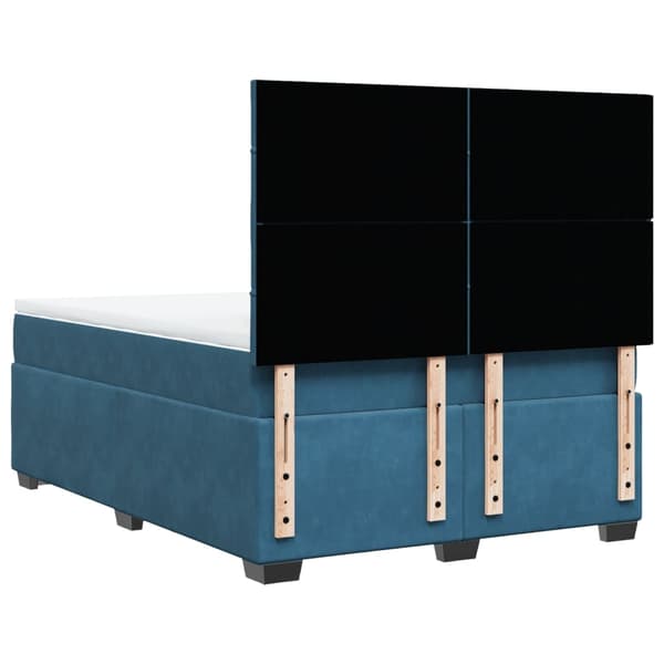 vidaXL Ramsäng med madrass blå 140x190 cm sammet Blå