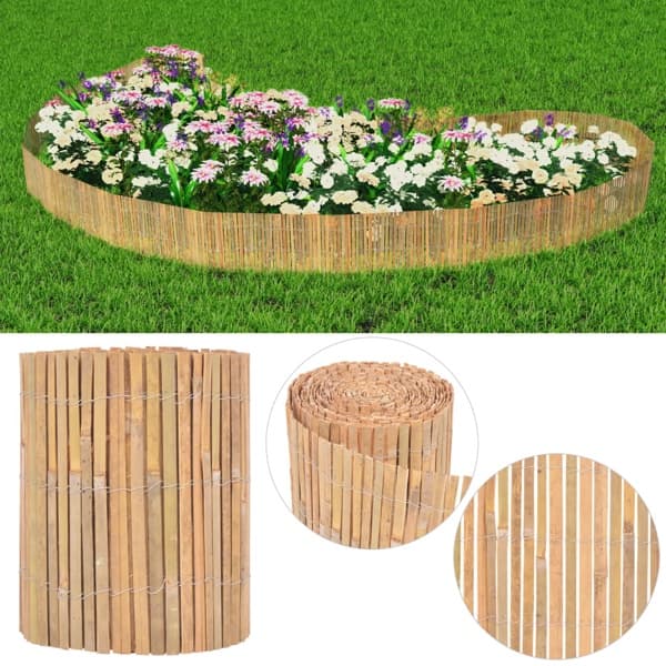 vidaXL Stängsel bambu 1000x30 cm Brun