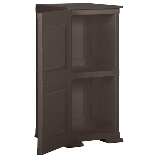 vidaXL Plastskåp 40x43x85,5 cm träimitation brun Brun