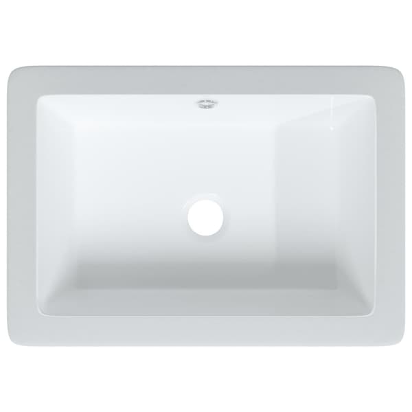 vidaXL Handfat vit 46,5x35x18 cm rektangulär keramik Vit