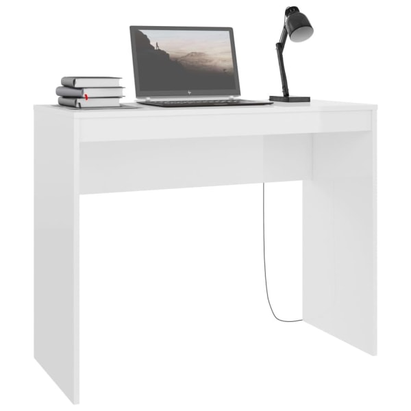 vidaXL Skrivbord vit högglans 90x40x72 cm konstruerat trä Vit