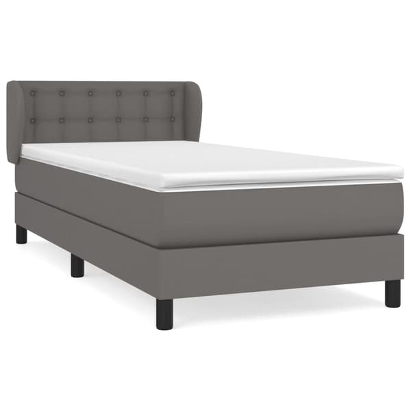 vidaXL Ramsäng med madrass grå 100x200 cm konstläder Grå