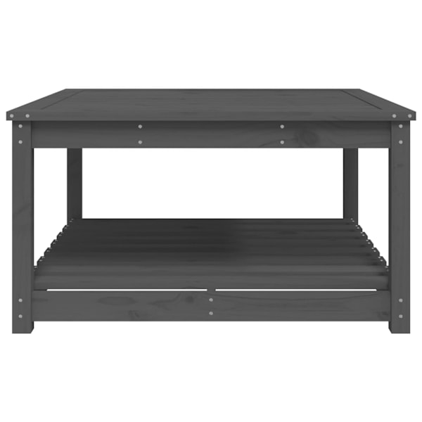vidaXL Trädgårdsbord grå 82,5x82,5x45 cm massiv furu Grå
