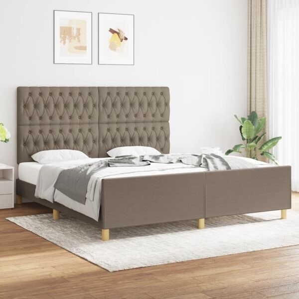 vidaXL Sängram utan madrass taupe 180x200 cm tyg Taupe