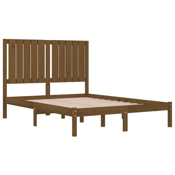 vidaXL Sängram honungsbrun massiv furu 120x200 cm Brun
