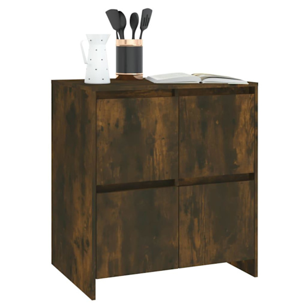 vidaXL Skänkar 2 st rökfärgad ek 70x41x75 cm konstruerat trä Brun