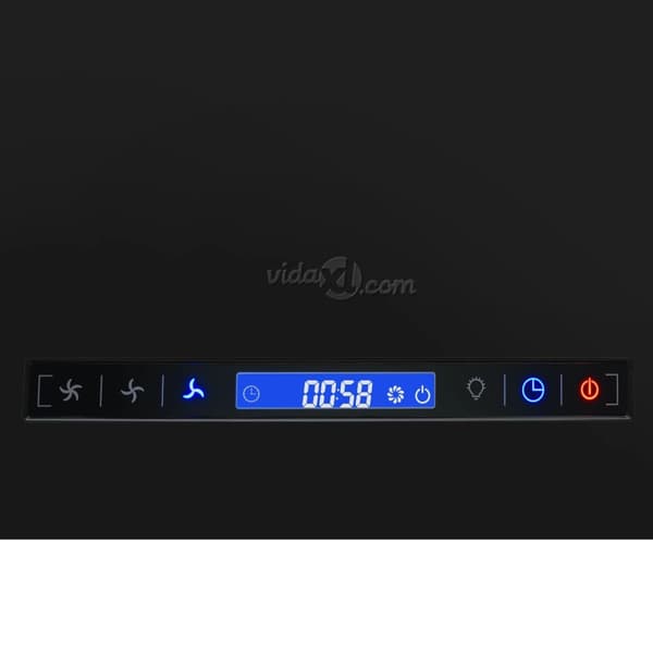 vidaXL Hängande köksfläkt touchsensor LCD 55 cm pulverlackerat stål Svart