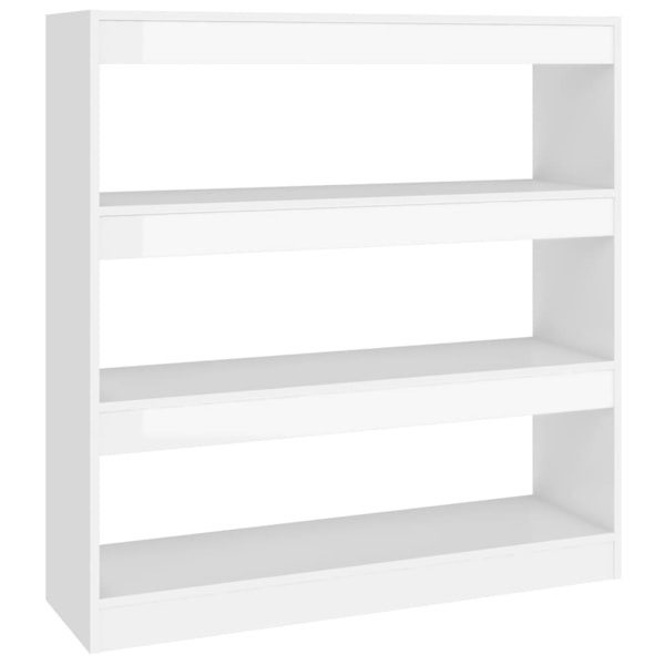 vidaXL Bokhylla/Rumsavdelare högglans vit 100x30x103 cm Vit