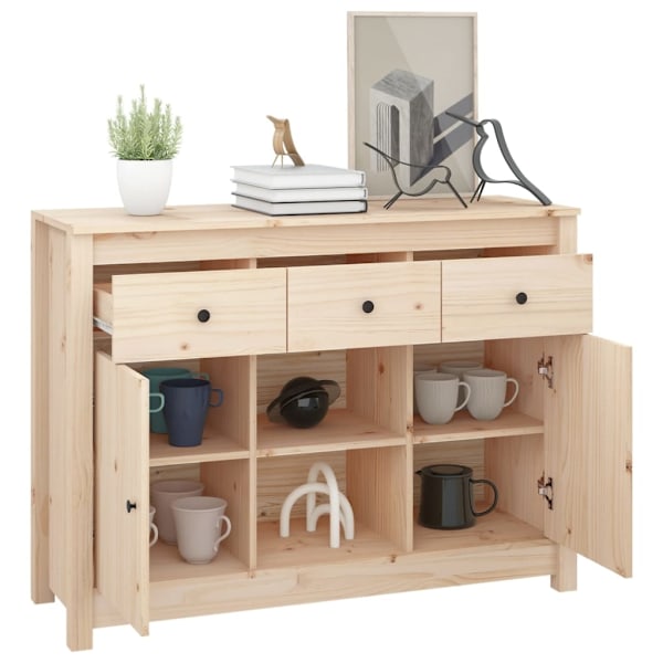 vidaXL Skänk 100x35x74,5 cm massiv furu Brun