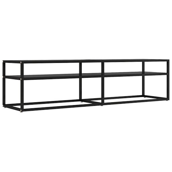 vidaXL Tv-bänk svart 160x40x40,5 cm härdat glas Svart