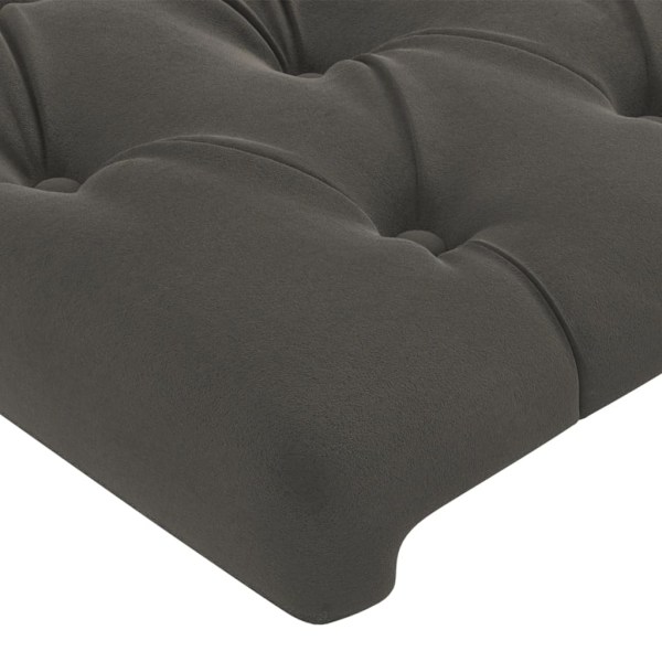 vidaXL Sänggavel mörkgrå 90x7x78/88 cm sammet Grå