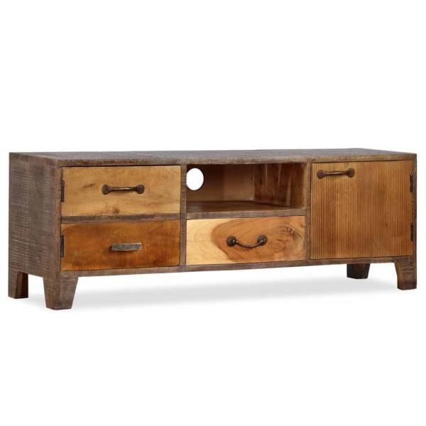 vidaXL TV-bänk massivt trä vintage 118x30x40 cm Brun
