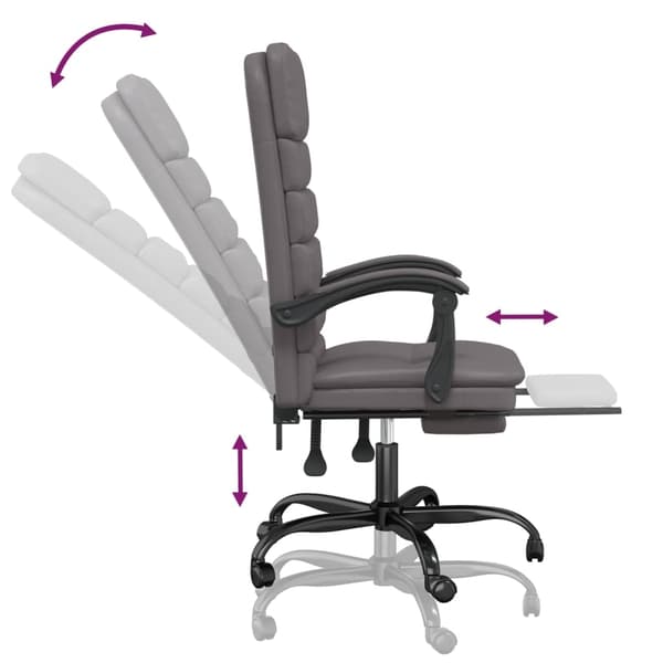 vidaXL Kontorsstol med massage grå konstläder Grå