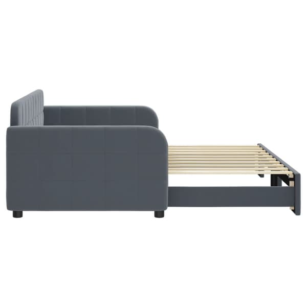 vidaXL Dagbädd utdragbar mörkgrå 90x190 cm sammet Grå