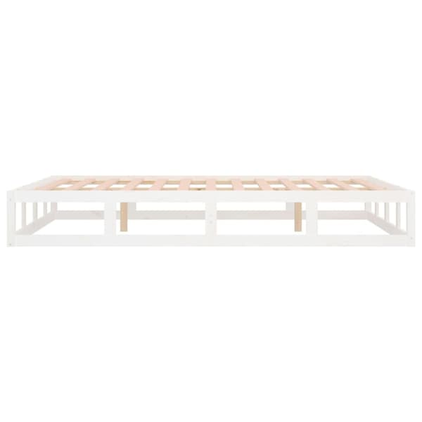 vidaXL Sängram vit 120x200 cm massivt trä Vit