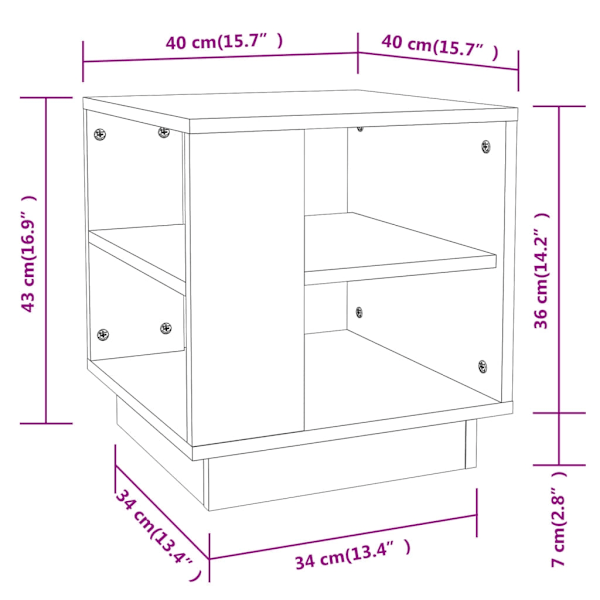 vidaXL Soffbord sonoma-ek 40x40x43 cm konstruerat trä Beige
