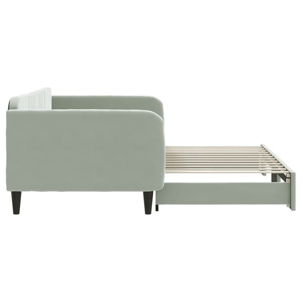 vidaXL Dagbädd utdragbar ljusgrå 100x200 cm sammet Grå
