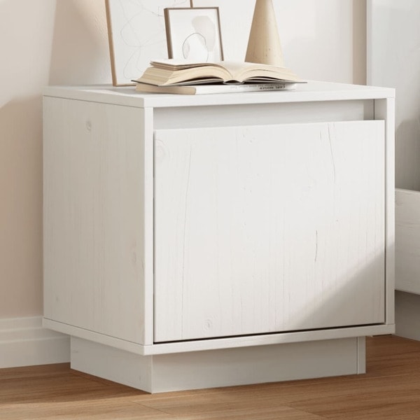 vidaXL Sängbord vit 40x30x40 cm massiv furu Vit