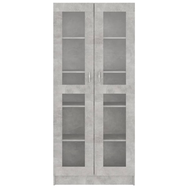 vidaXL Vitrinskåp betonggrå 82,5x30,5x185,5 cm spånskiva grå