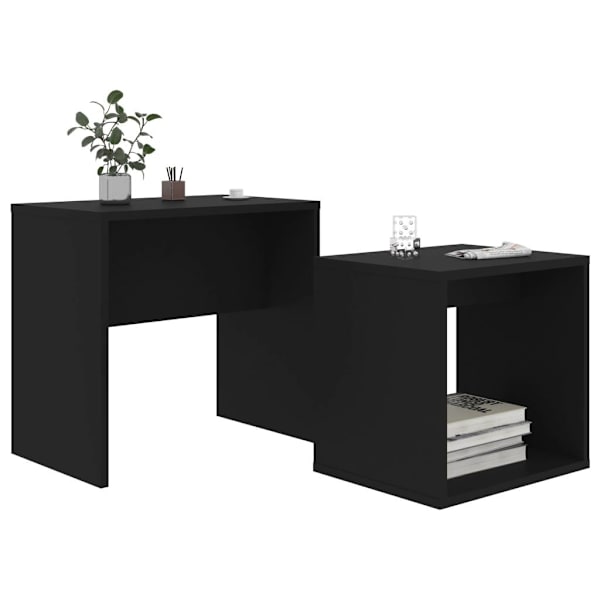 vidaXL Soffbord set svart 48x30x45 cm konstruerat trä Svart