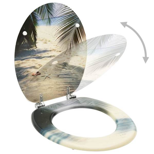 vidaXL Toalettsitsar med lock 2 st MDF strand multifärg