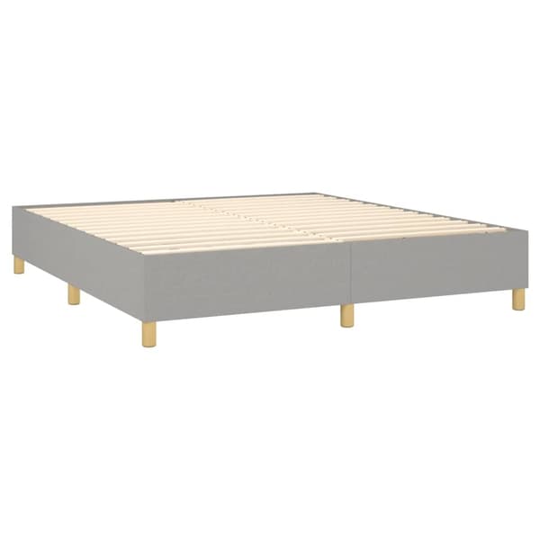 vidaXL Ramsäng med madrass & LED ljusgrå 180x200 cm tyg Grå