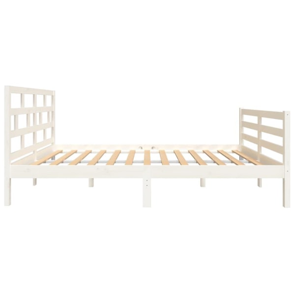 vidaXL Sängram vit massiv furu 120x200 cm enkelsäng Vit