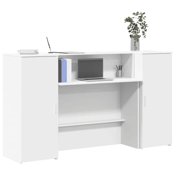 vidaXL Receptionsdisk vit 180x50x103,5 cm konstruerat trä Vit