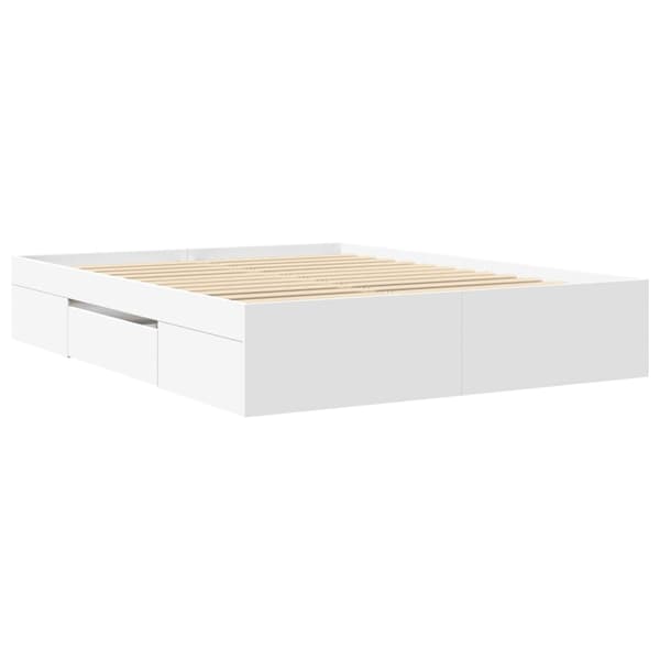 vidaXL Sängram vit 150x200 cm konstruerat trä Vit
