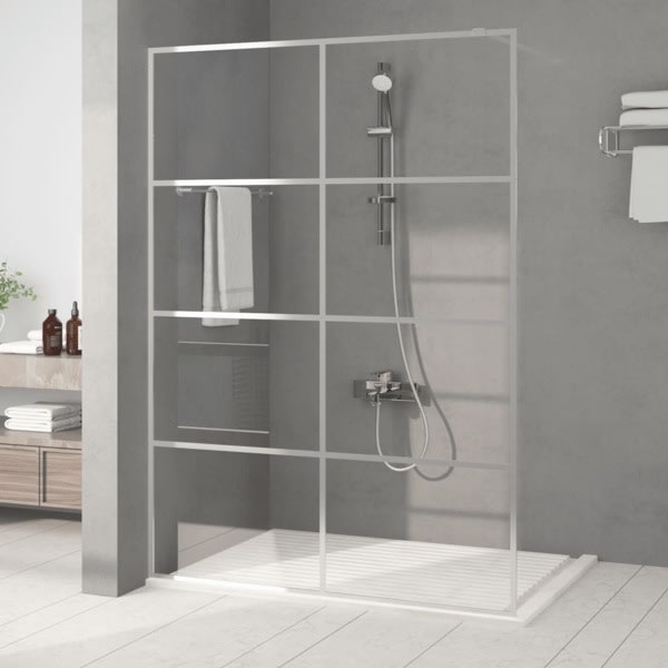vidaXL Duschvägg silver 140x195 cm klart ESG-glas Silver