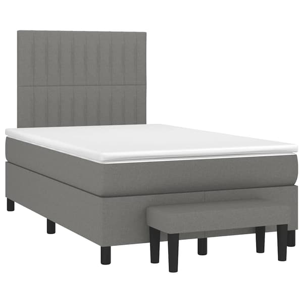 vidaXL Ramsäng med madrass mörkgrå 120x190 cm tyg Grå