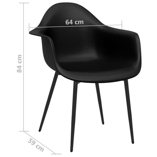 vidaXL Matstolar 2 st svart PP Svart