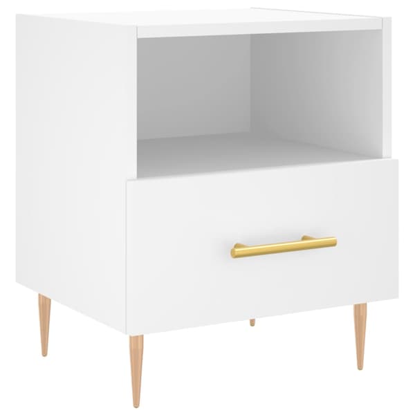 vidaXL Sängbord vit 40x35x47,5 cm konstruerat trä Vit
