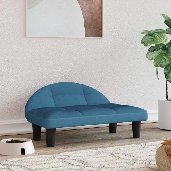 vidaXL Hundbädd blå 70x52x30 cm sammet Blå