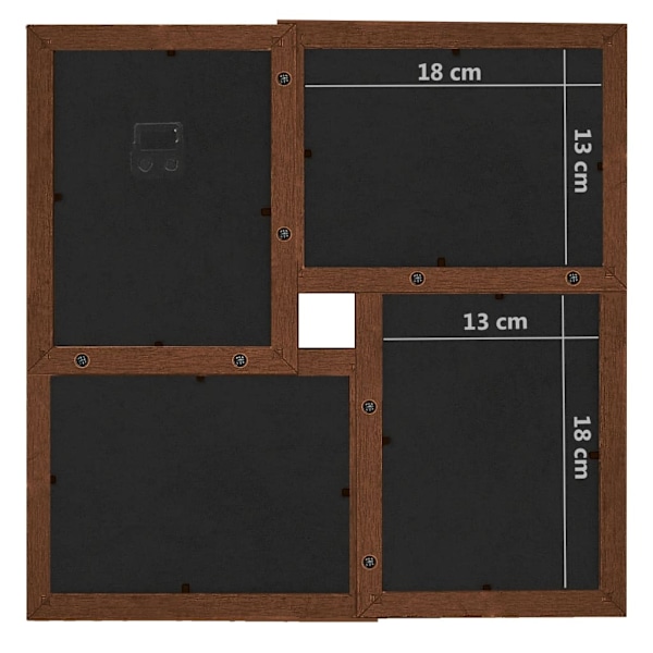 vidaXL Fotoram för 24x(13x18 cm) bilder mörkbrun MDF Brun
