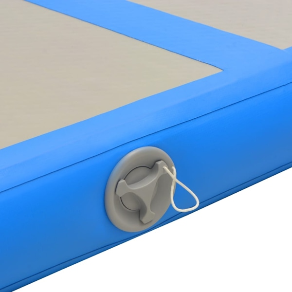 vidaXL Uppblåsbar gymnastikmatta med pump 300x100x10 cm PVC blå grå