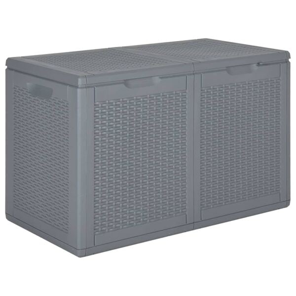 vidaXL Dynbox grå PP rotting 180 l Grå
