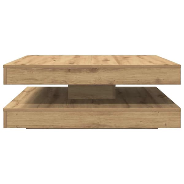 vidaXL Soffbord 360 grader vridbart artisan ek 90x90x34,5 cm Brun