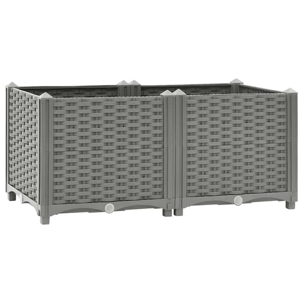 vidaXL Upphöjd odlingslåda 80x40x38 cm polypropen Grå
