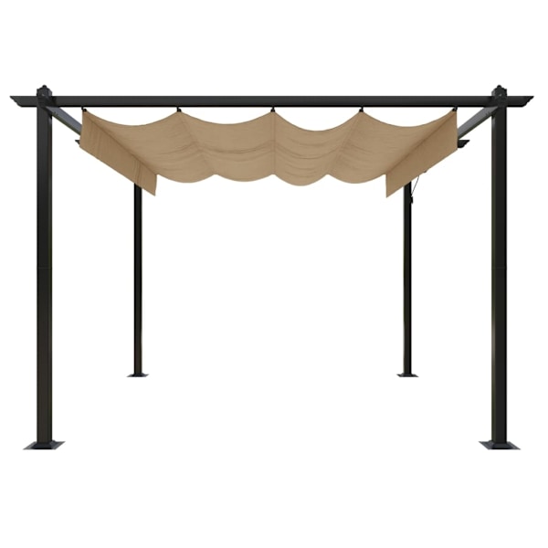 vidaXL Paviljong med infällbart tak 3x3 m taupe Taupe