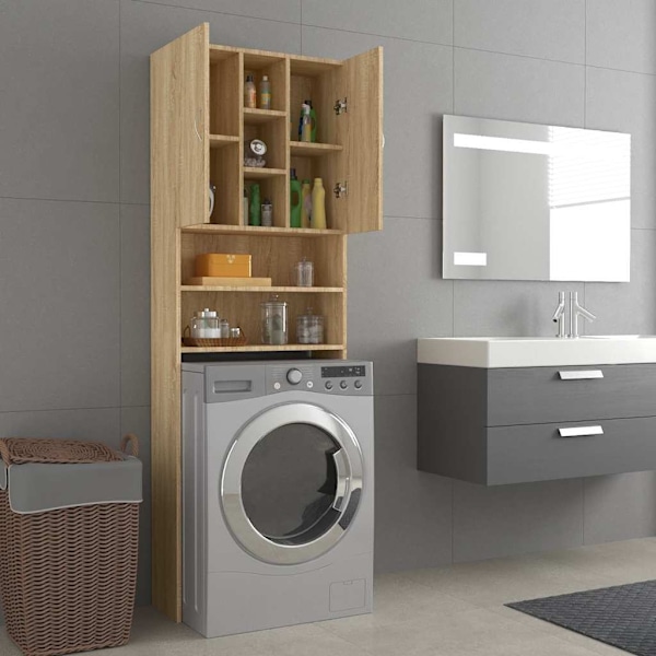 vidaXL Tvättmaskinsskåp sonoma-ek 64x25,5x190 cm Sonoma oak