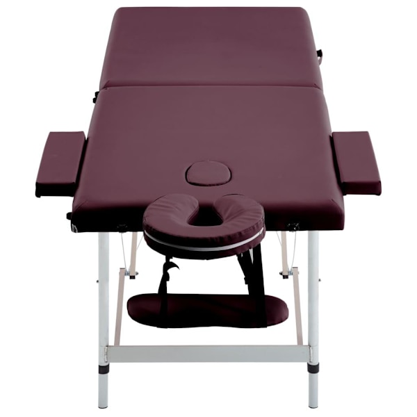 vidaXL Hopfällbar massagebänk 2 sektioner aluminium mörklila Lila